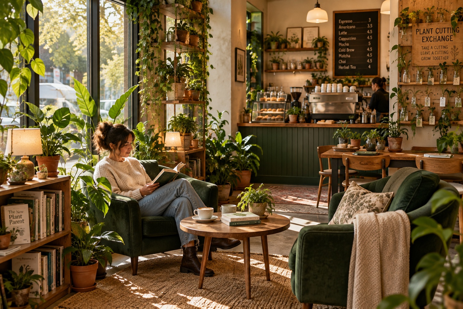 Sip, read, and stay awhile — Root to Bean concept